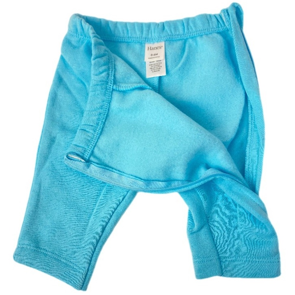 Hanes Hoodie and Pants 2pc Set Baby 0-6M Blue Grey Striped ‎ Fleece Zip Up - Picture 3 of 13